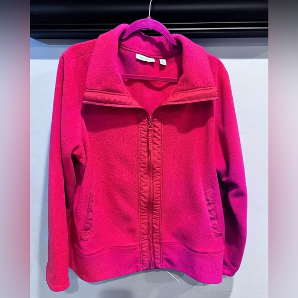 Coldwater Creek Fuchsia Fleece Jacket, Size XL (18) - Picture 1 of 4